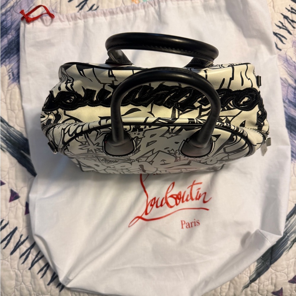 Christian Louboutin leather Black and White Graffiti Satchel - Picture 12 of 16